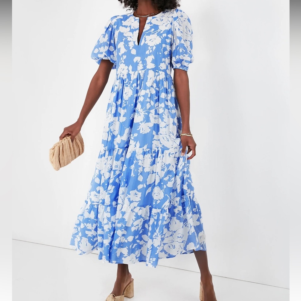 HYACINTH HOUSE
Blue and White Floral Cisco Maxi Dress - Picture 1 of 13